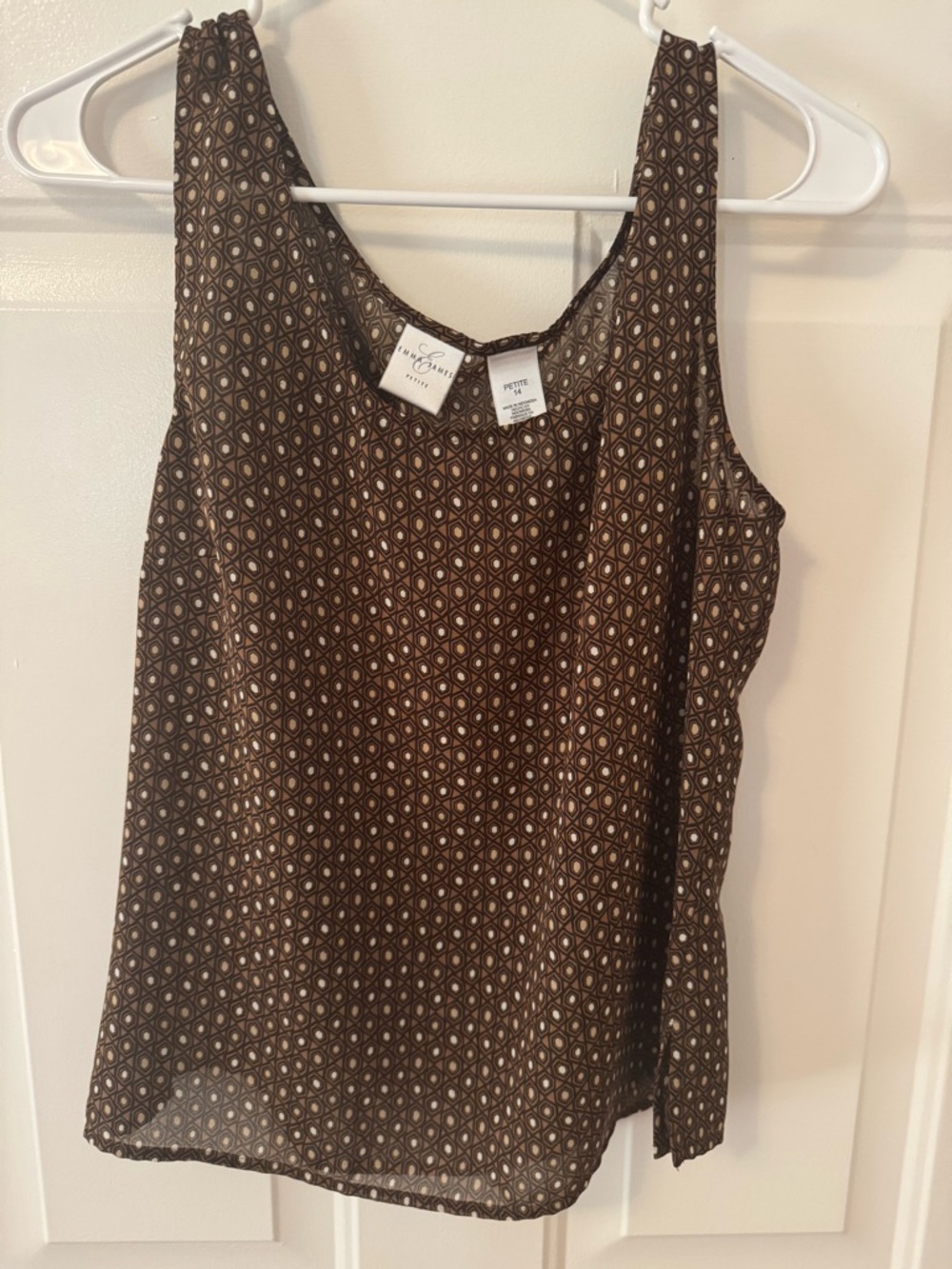 Emma James Brown Geometric Sleeveless Camisole